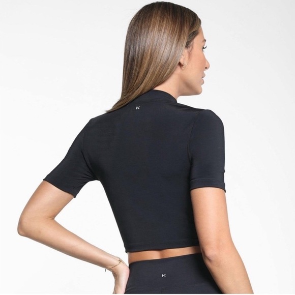 Koral Black Fitted Crop Top - Picture 3 of 5